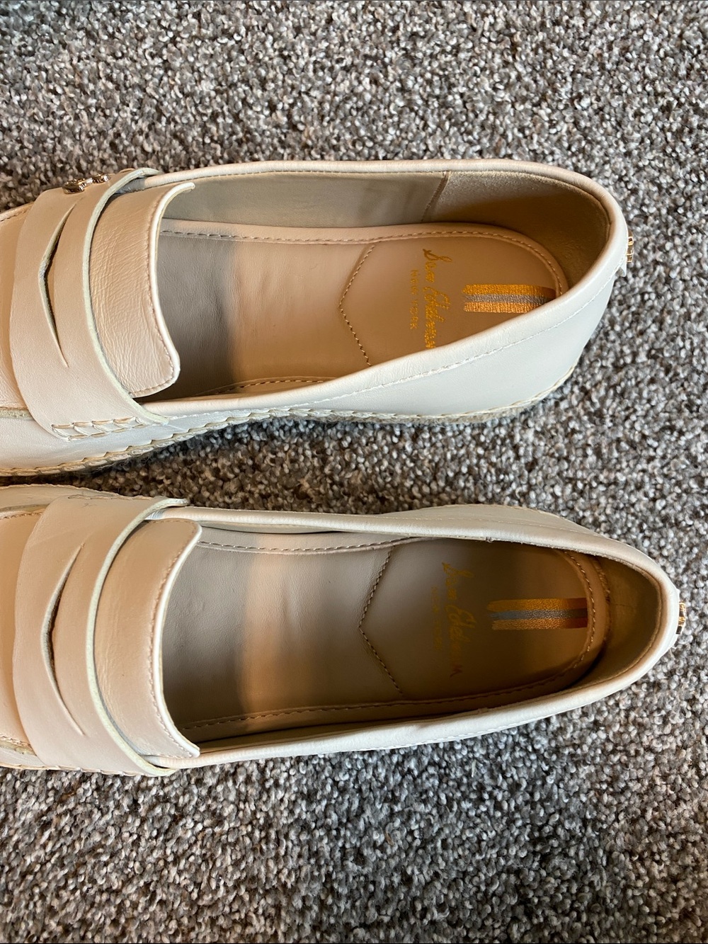 Sam Edelman Cream Leather Espadrille Loafers - Picture 5 of 10